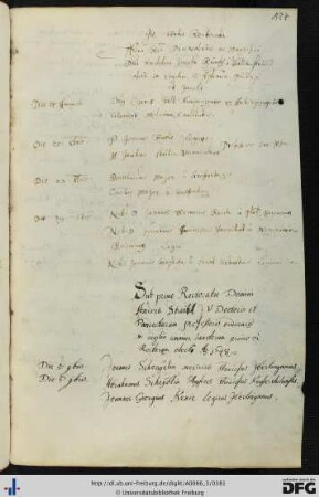 [fol. 187] Rektorat Wilhelm Jakob Rinck von Baldenstein und Prorektorat Johannes Fautsch 1648