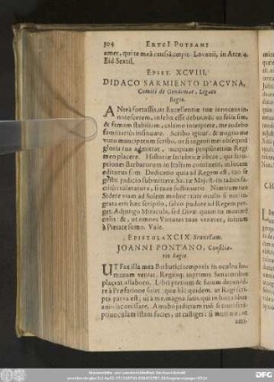 Epistola XCIX. Bruxellam. Ioanni Pontano, Consiliario Regio.