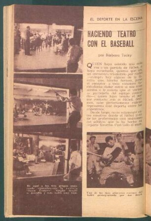 Haciendo teatro con el baseball : El deporte en la escena