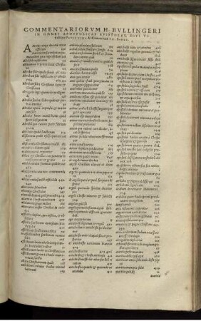 Commentariorum H. Bullingeri In Omnes Apostolicas Epistolas, Divi Videlicet Pauli XIIII. & Canonicas VII. Index