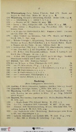 Nachtrag (Nr. 1285-1307)