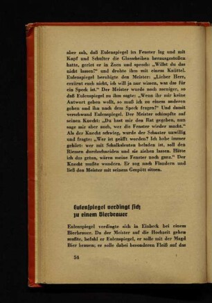 Eulenspiegel verdingt sich zu einem Bierbrauer