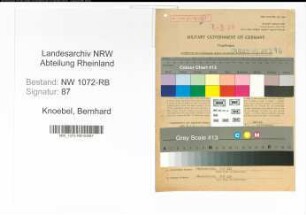 Entnazifizierung Bernhard Knoebel , geb. 25.02.1903 (Kaufmann)