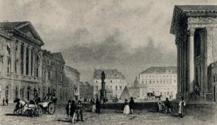 Ansichten Karlsruher Gebäude, Bauwerke und Denkmäler. "Karlsruhe - Marktplatz"
