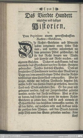 Das Vierdte Hundert nützlicher und lustiger Historien