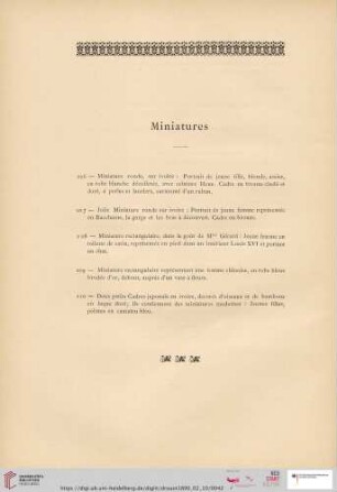 Miniatures (Nr. 206 - 210)