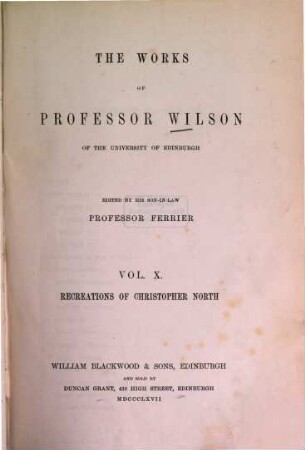 The works of Professor Wilson, 10