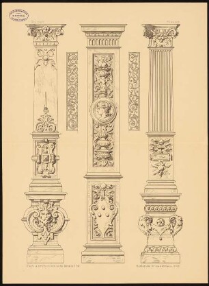 Stützen, Pilaster: Ansichten (aus: Architektonische Details. Eine Sammlung von Stützen, Gesimsen, Konsolen u. ä. Bildungen. H.3)