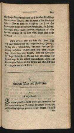 II. Kleinere Züge und Anekdoten