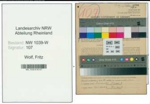 Entnazifizierung Fritz Wolf , geb. 07.02.1907 (Feuerwehrmann)