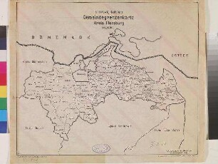 Schleswig-Holstein Gemeindegrenzenkarte Kreis Flensburg
