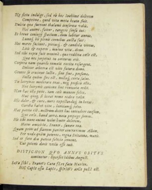 Distichon Quo Annus Obitus continetur: Deceßit Idibus August.