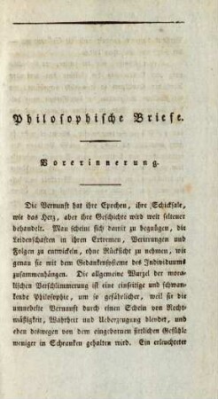 Philosophische Briefe