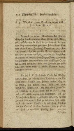 §. 4. Mandat, den Stader- (oder Elb-) Zoll betreffend.