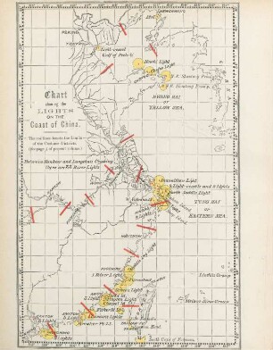 Chart showing the lights on the coast of China