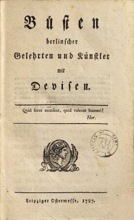 Büsten berlinscher Gelehrten und Künstler mit Devisen