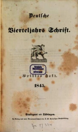 Deutsche Vierteljahrs-Schrift. 1845,3/4, 1845,3/4