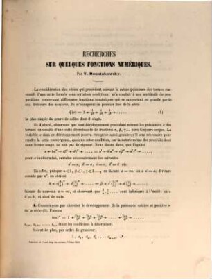 Recherches sur quelques fonctions numériques