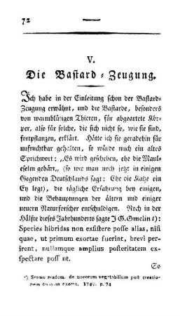 V. Die Bastard-Zeugung.