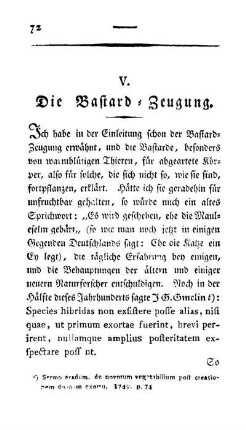 V. Die Bastard-Zeugung.