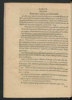 Pars II. Continens Sententiae nostrae probationem.