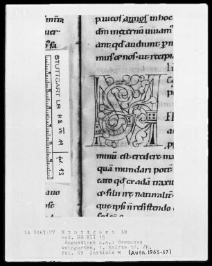 Augustinus, Sermones — Initiale M, Folio 93recto