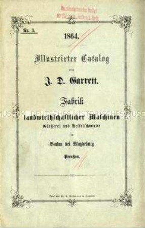 Nr. 3. / Illustrirter Catalog von J. D. Garrett.