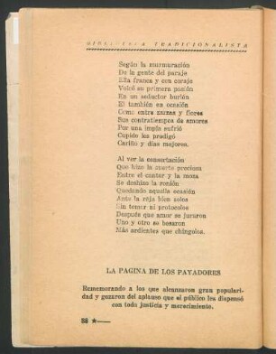 La página de los payadores