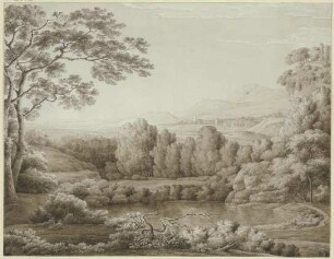 Vorgebirgslandschaft mit Gewässer