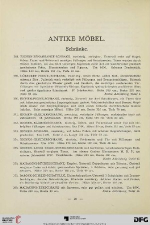 Antike Möbel (Nr. 368-477)