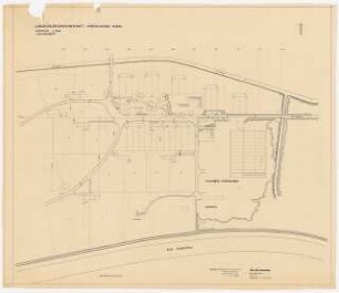 Siedlung Hinrichssegen, Bruckmühl: Lageplan 1:1000, entspricht Inv. Nr. 25196
