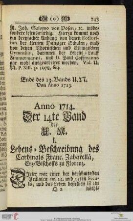 Anno 1714. Der 14te Band der U. N.