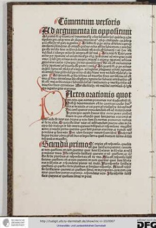 Partes orationis quot sunt octo que nomen pronomen verbum adverbium etcetera. Postquam determinatum est de quattuor causis huius libri et de titulo et cui parti Phylosophie subordinetur