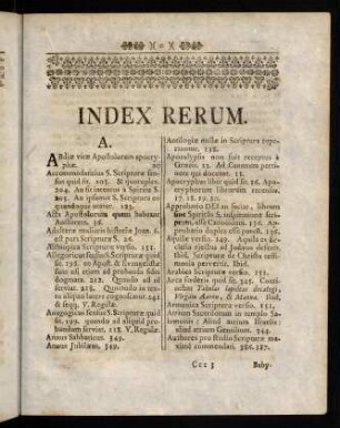 Index Rerum