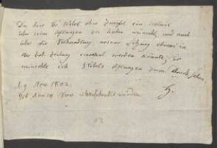 Brief von David Heinrich Hoppe an Johann Jacob Kohlhaas