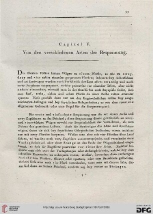 Capitel V: Von den verschiedenen Arten der Bespannung