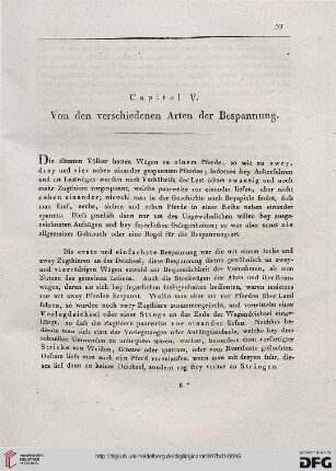 Capitel V: Von den verschiedenen Arten der Bespannung