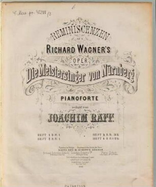Reminiscenzen aus Richard Wagner's Oper Die Meistersinger von Nürnberg. 3