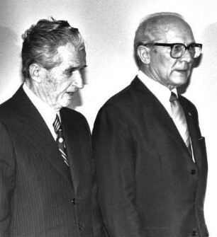 Erich Honecker und Nicolae Ceaușescu bei seinem Staatsbesuch