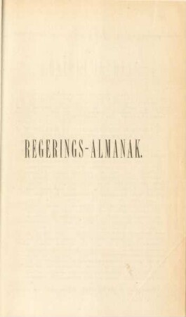 Regerings-Almanak