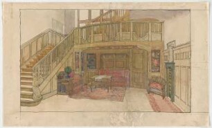 Thiersch, Friedrich von; München, Romanstr. 13; Villa von Hösslin - Innenraum (Perspektive)