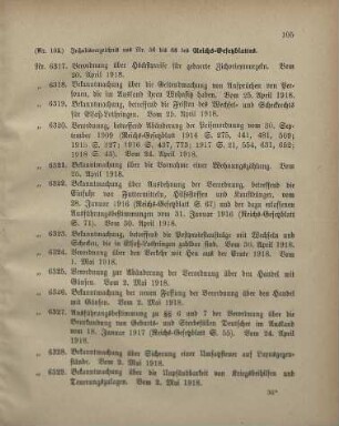 Nr. 103: Inhaltsverzeichnis aus Nr. 56 bis 68 des Reichs-Gesetzblattes