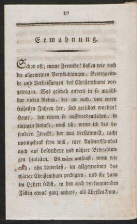 Ermahnung