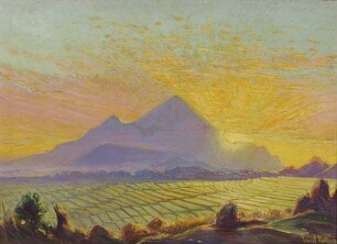 Sonnenaufgang über Reisterrassen oberhalb Soerabaja