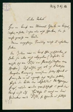 Brief vom 3. August 1882