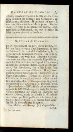 De l'Etat de l'Europe.