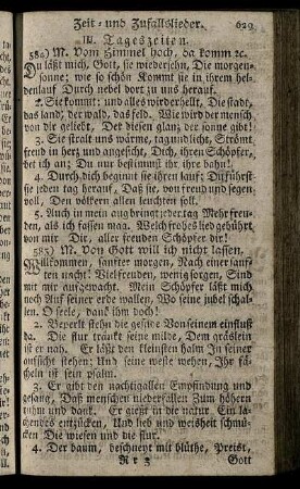 III. Tageszeiten