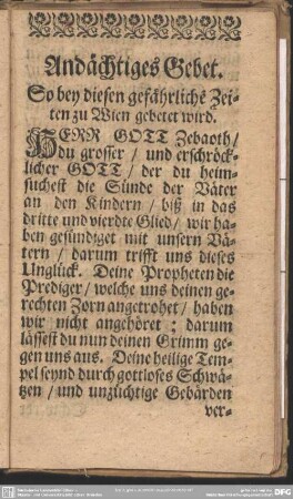 Andächtiges Gebet
