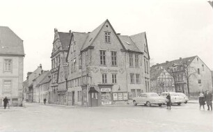Weinbergstraße Ecke Wall. Detmold. Blick vom Lippischen Hof (Hornsches Tor)