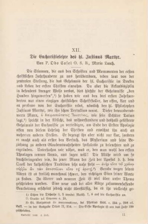 153-176 Die Eucharistielehre des hl. Justinus Martyr